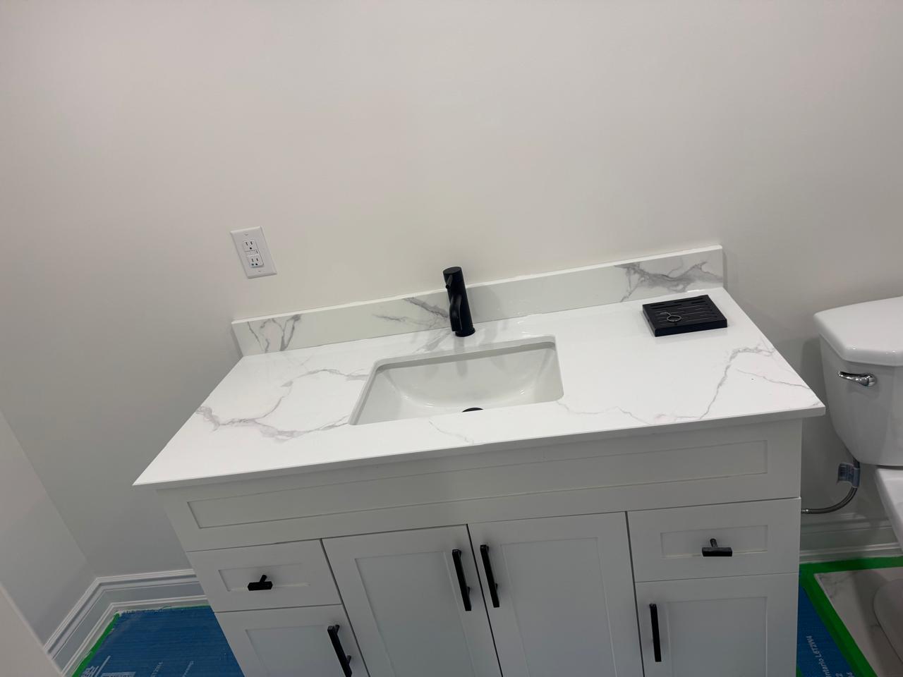 Bathroom countertop installation