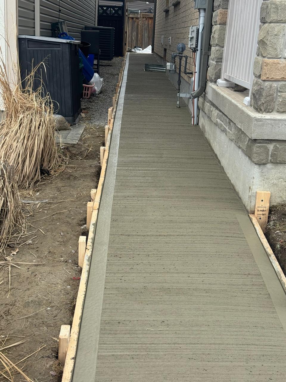 Concrete walkway construction